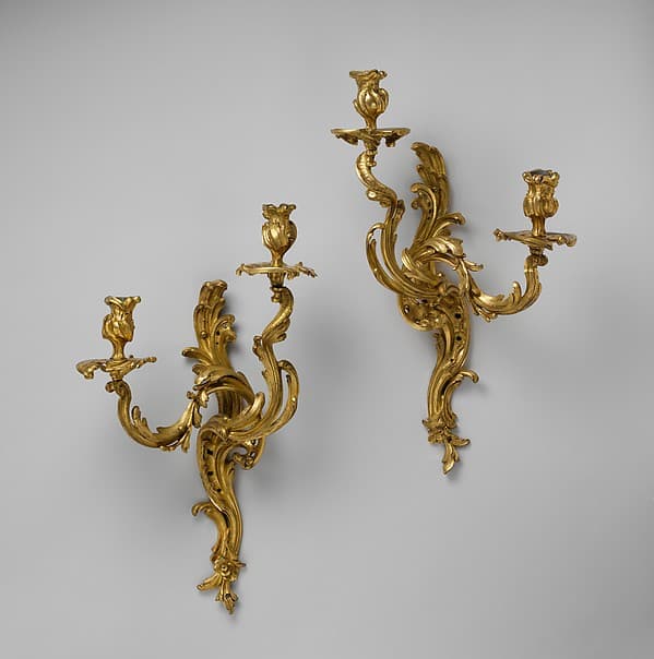 Pair of two-light wall brackets