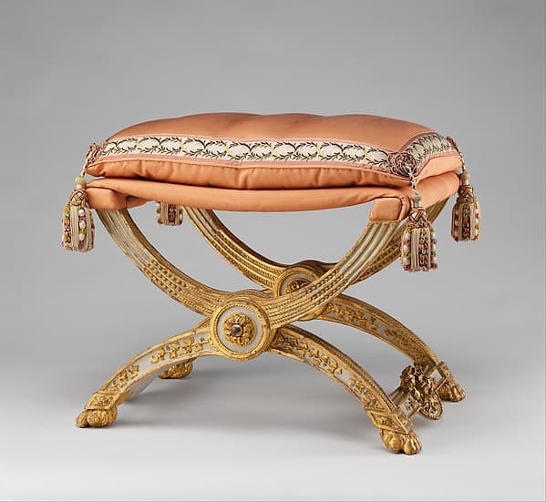 Folding stool (pliant) (one of a pair), by Jean-Baptiste-Claude Sené