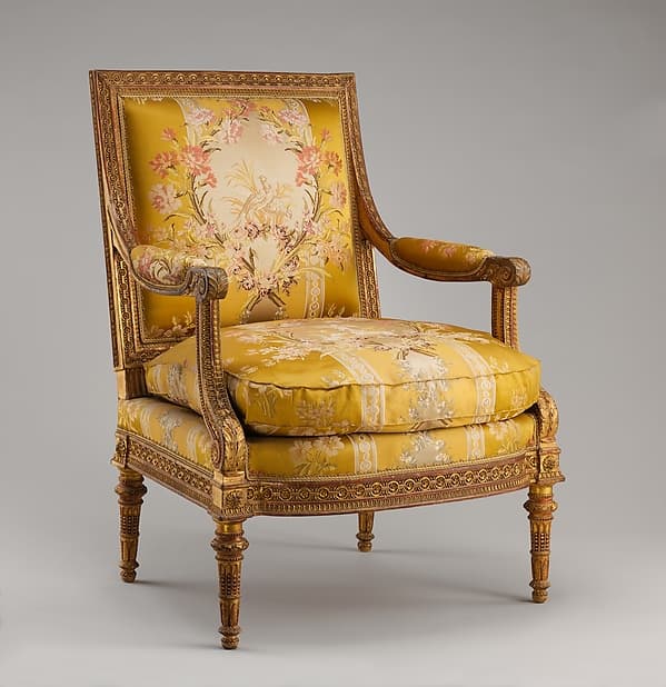 Armchair (fauteuil) from Louis XVI's Salon des Jeux at Saint Cloud, by Georges Jacob