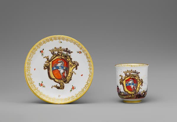 Cup and saucer, by Meissen Manufactory