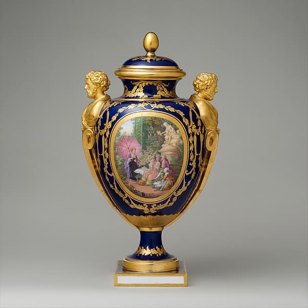 Vase with cover (vase des âges) (one of a pair), by Sèvres Manufactory