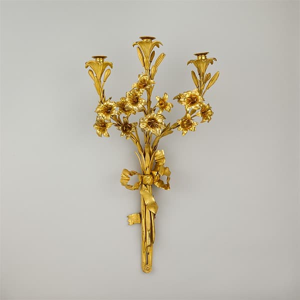 Pair of three-light sconces (bras de lumière)