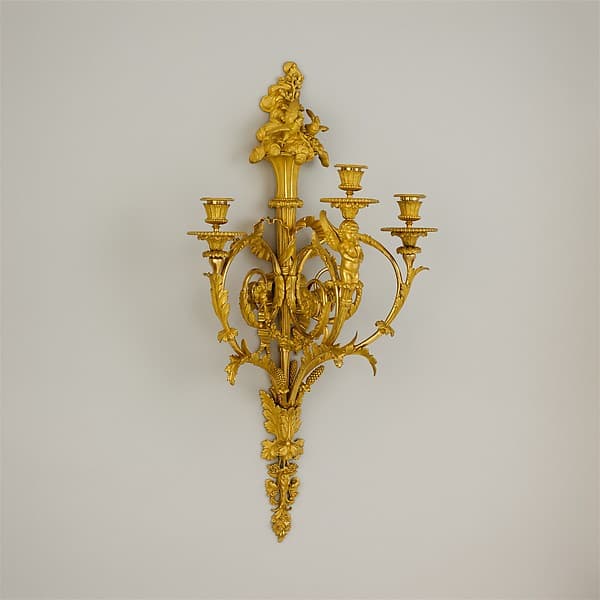 Three-light wall brackets (set of four), by F. L. Feuchère père