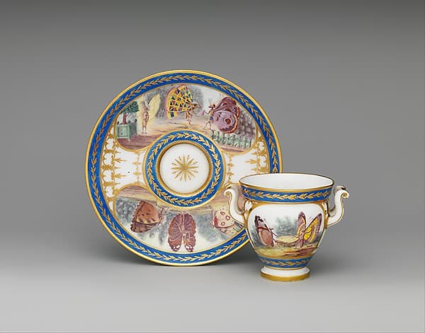 Cup (tasse à l'étrusque) and saucer, by Sèvres Manufactory