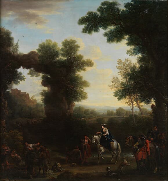 Classical Landscape with Roma Figures, by John Wootton