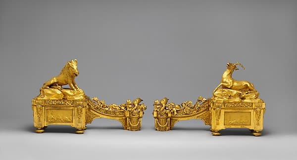 Pair of firedogs (chenets), by Quentin-Claude Pitoin