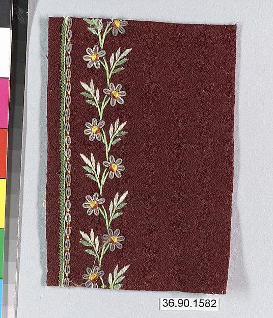 Embroidery sample for a man’s suit