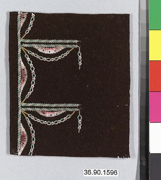Embroidery sample for a man’s suit