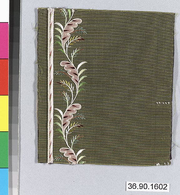 Embroidery sample for a man’s suit or waistcoat
