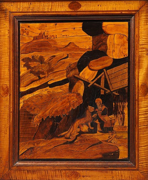 Saint Jerome with a lion, by Francesco Orlandini