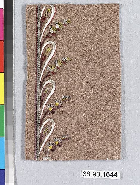 Embroidery sample for a man’s suit