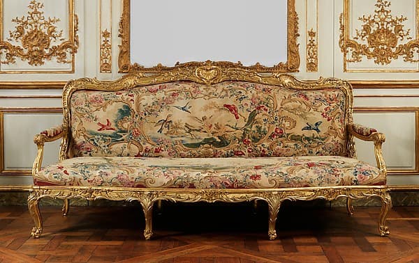 Four upholstery panels for a settee, by Beauvais
