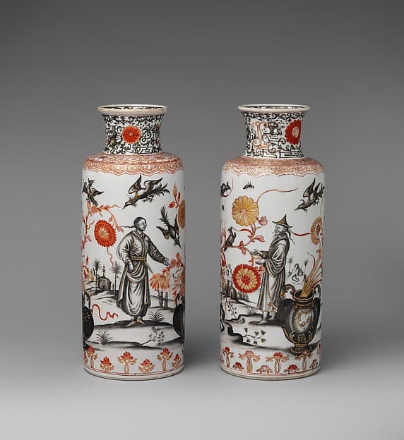 Vase (one of a pair), by Ignaz Preissler