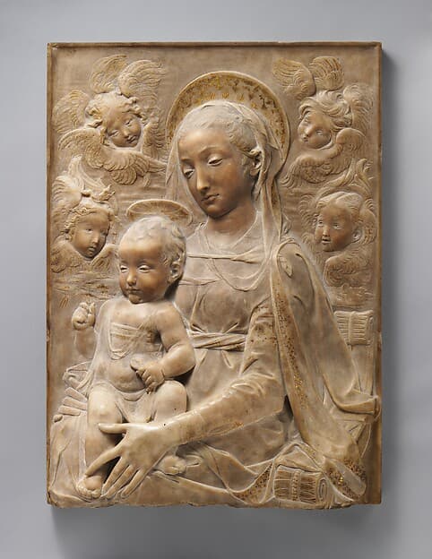 Madonna and Child with Angels, by Antonio Rossellino