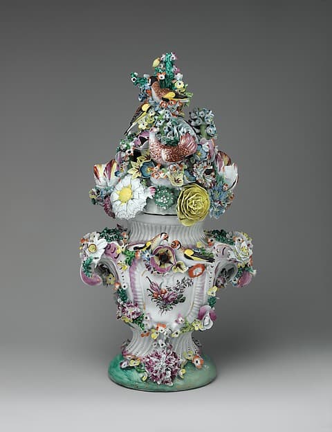 Vase with cover, by Longton Hall