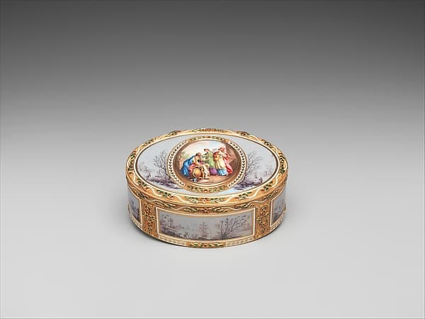 Snuffbox with Ulysses discovering Achilles and harbor scenes, by Les Frères Souchay