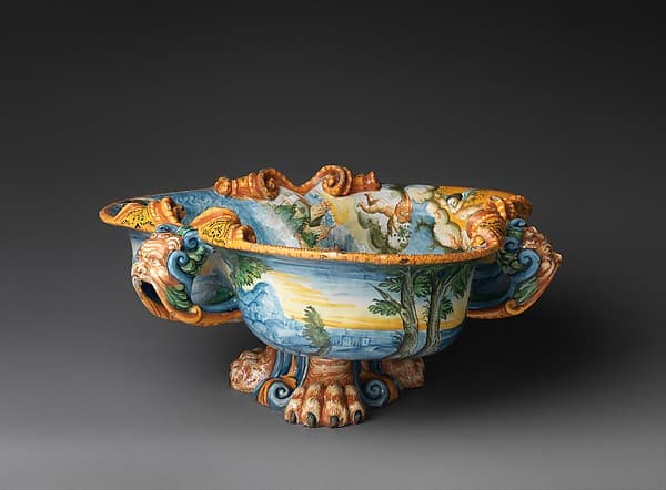 Wine cooler with A Marine Triumph of Bacchus, by workshop of Guido Durantino