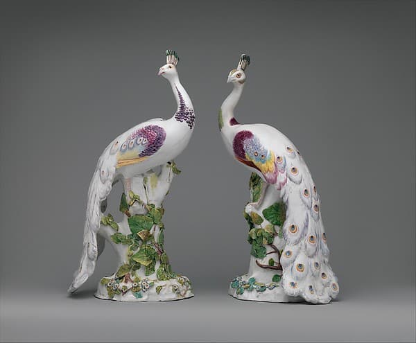 Peacock (one of a pair), by Chelsea Porcelain Manufactory