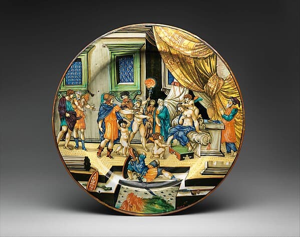 Dish with The Story of Semiramis, by Fra Xanto Avelli da Rovigo