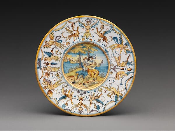 Plate with two lovers, by Antoine Conrade