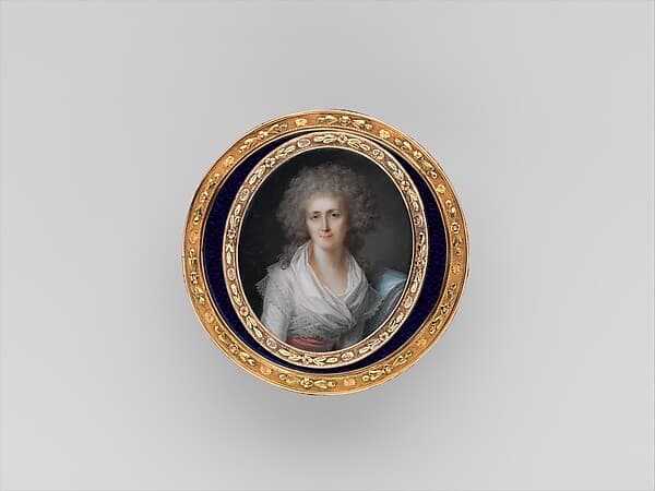 Box with miniature portrait of a woman, by French Painter