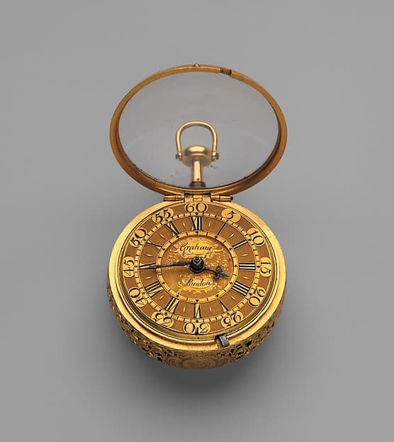 Pair-case watch with quarter repeating mechanism, by George Graham