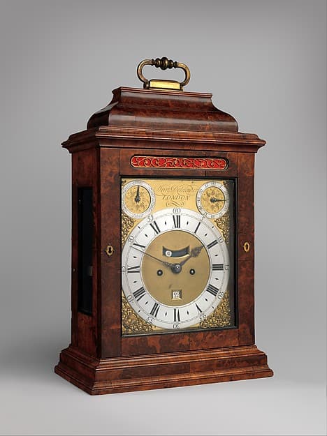 Table or bracket clock with calendar, by Daniel Delander
