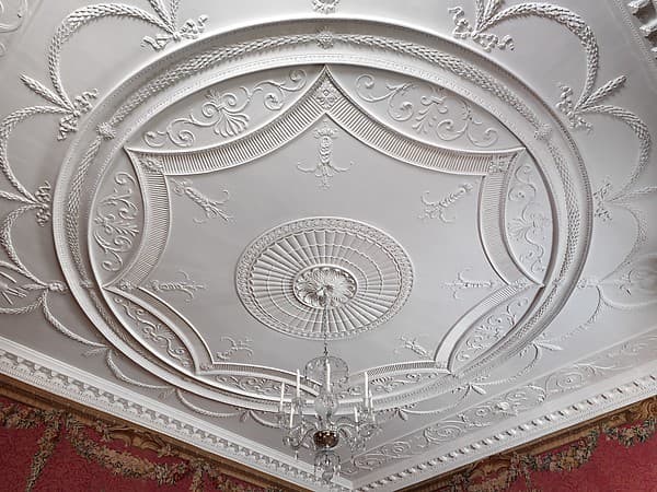 Woodwork and ceiling from the Tapestry Room from Croome Court, by Robert Adam