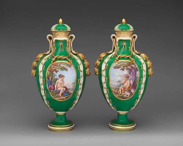 Vase (vase cuir) (one of a pair), by Sèvres Manufactory