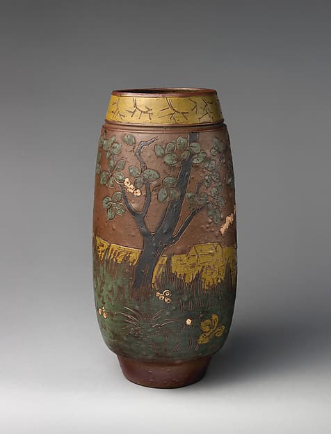 Vase with reaper, by Haviland & Co.