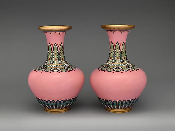 Vase with "cloisonné" decoration (one of a pair), by Minton(s)