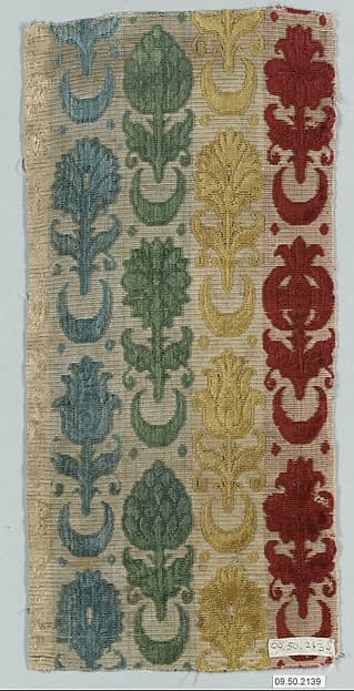 Fragment of polychrome velvet