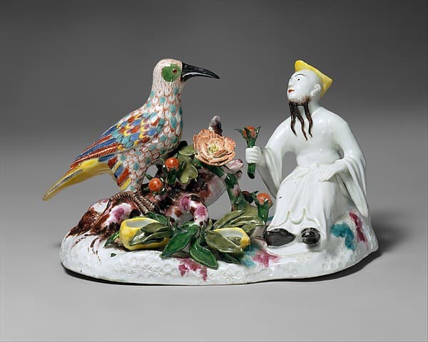 Chinese man with a bird, by Meissen Manufactory