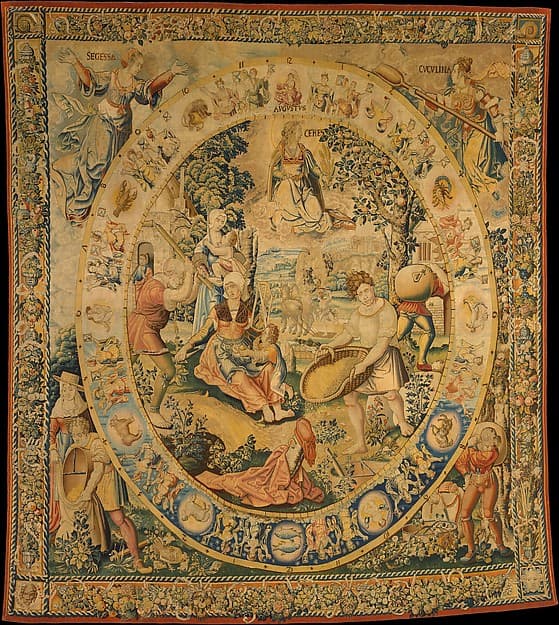 August from a set of Medallion Months, by Bernard van Orley