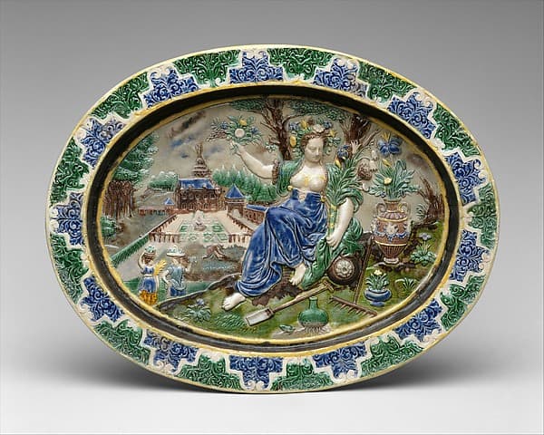 Dish with Pomona, by Bernard Palissy