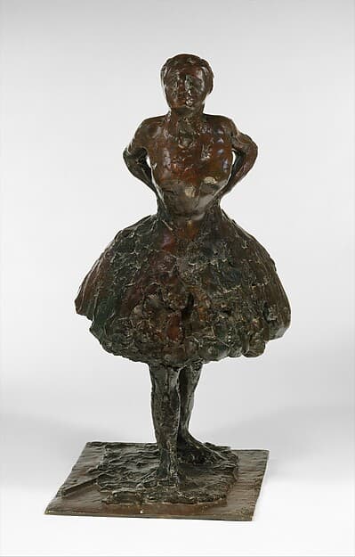 Dressed Dancer at Rest, Hands Behind Her Back, Right Leg Forward (Second State), by Edgar Degas