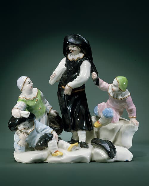 Scaramouche with Children, by Capodimonte Porcelain Manufactory