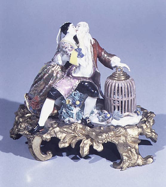 Lovers with a birdcage, by Meissen Manufactory