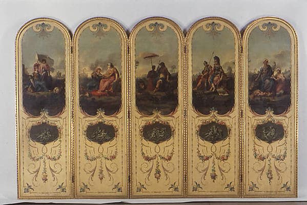 Five-fold screen, by Jean Jacques François Le Barbier