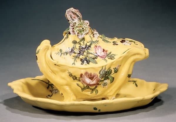 Sugar bowl and tray, by Veuve Perrin Factory