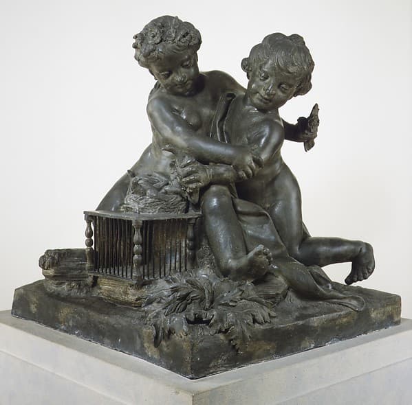Children playing with birds, by Francesco Ladatte