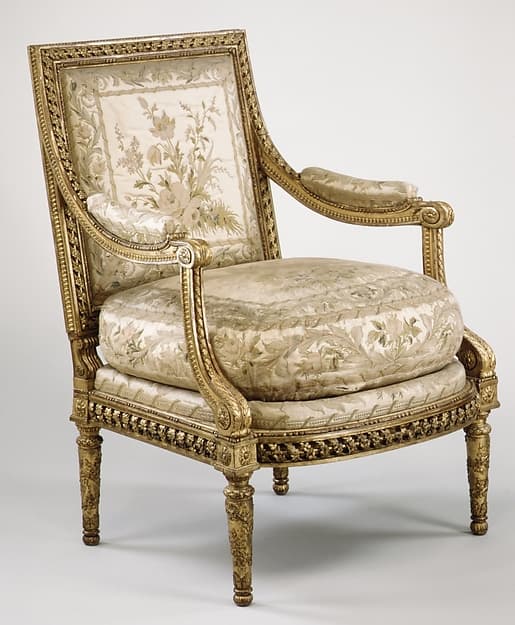 Armchair (Fauteuil à la reine) (one of a pair) (part of a set), by Georges Jacob