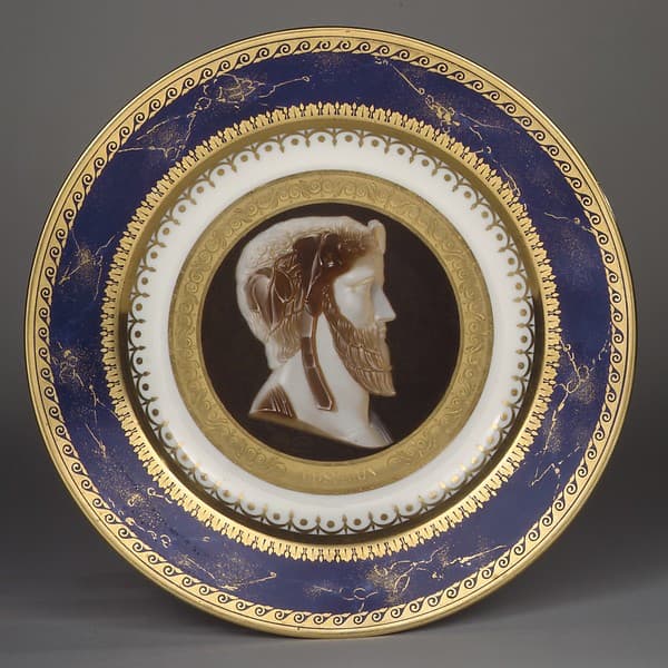 Plate with imaginary portrait of the tragic poet Moschion, by Sèvres Manufactory