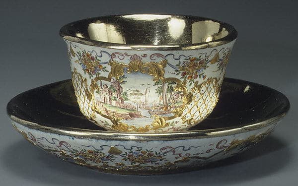 Cup and saucer, by Workshop of Charles Fromery