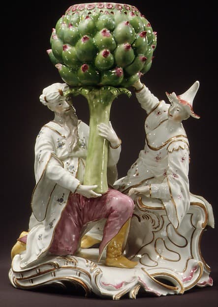 Asians with Artichoke as Perfume Burner, by Frankenthal Porcelain Manufactory