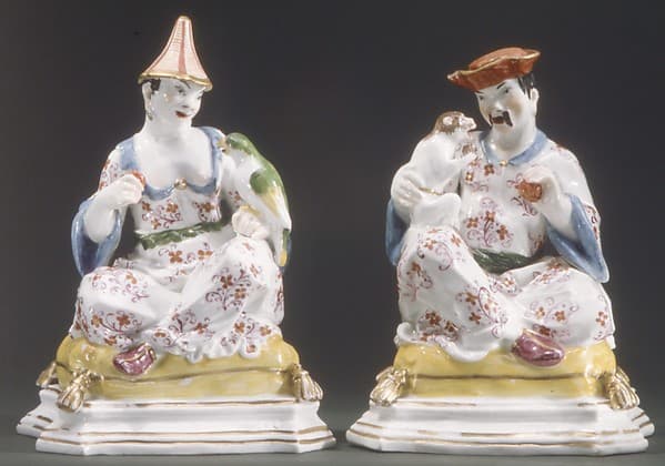Chinese couple as incense containers, by Johann Friedrich Eberlein