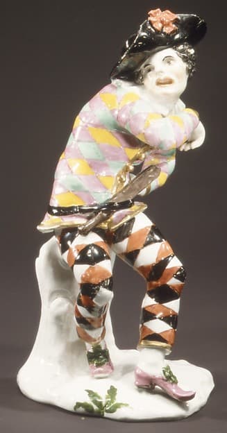 Frightened Harlequin, by Meissen Manufactory