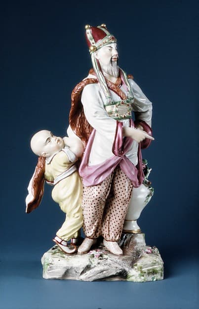 Chinese emperor and attendant, by Ludwigsburg Porcelain Manufactory