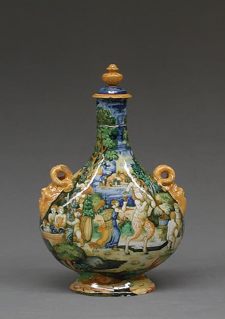 Pilgrim bottle, by Orazio Fontana