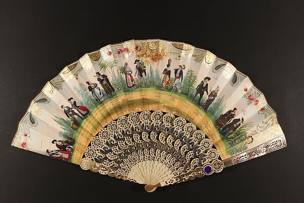 Fan with depiction of Spanish folk costumes